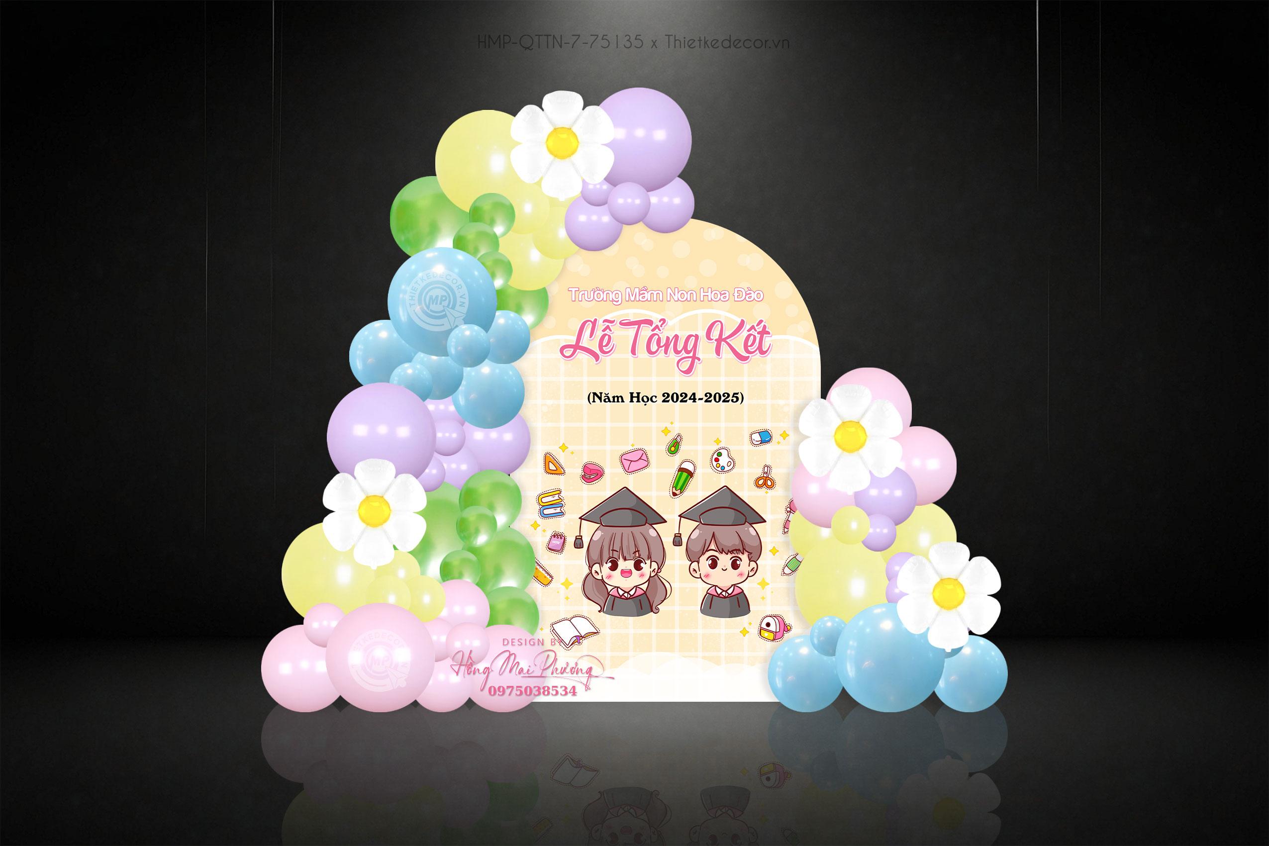 Lễ tổng kế năm học bé mầm non nhiều màu sắc dễ thương quá